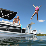 Lillipad Diving Board Pack - Includes Board, Surface Mount, and Upgraded SEADEK Foam Surface (Silver Anodized/Storm Grey)