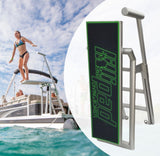 Lillipad Diving Board Pack - Includes Board, Surface Mount, and Upgraded SEADEK Foam Surface (Silver Anodized/Island Green)