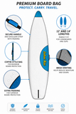 Lahui Kai Stand Up Paddle Board SUP Touring Bag – 12’ or 14’ Bag - Cover, Carrying Case, Storage – Extra Thick Padding, Shoulder Strap, Handle, Coffin Style Bag