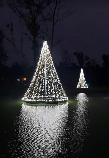 Giant Commercial Floating Christmas Trees -- Over 4000 LED Lights -- Expandable from 14' to 22' High…