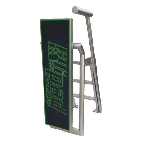 Lillipad Diving Board Pack - Includes Board, Surface Mount, and Upgraded SEADEK Foam Surface (Silver Anodized/Island Green)