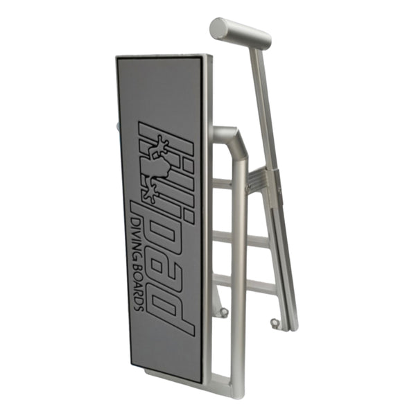 Lillipad Diving Board Pack - Includes Board, Surface Mount, and Upgraded SEADEK Foam Surface (Silver Anodized/Storm Grey)